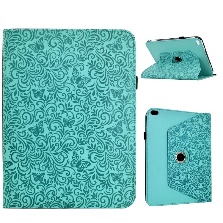Custodia per tablet smart in ecopelle con motivo a farfalla in rilievo, girevole., For iPad 9.7 2018 / 2017
