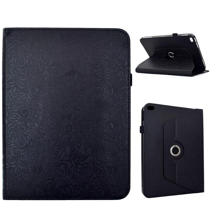 Custodia per tablet smart in ecopelle con motivo a farfalla in rilievo, girevole., For iPad 9.7 2018 / 2017