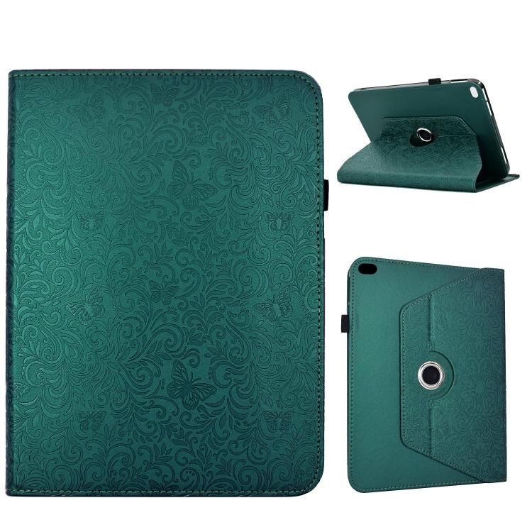 Custodia per tablet smart in ecopelle con motivo a farfalla in rilievo, girevole., For iPad 9.7 2018 / 2017