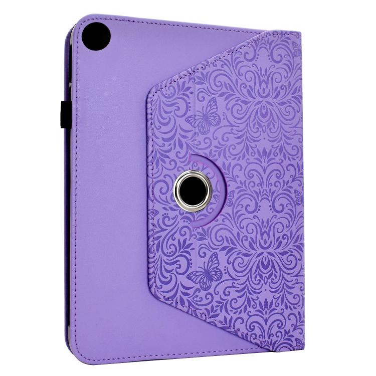 Custodia per tablet girevole in ecopelle con motivo a farfalla in rilievo, For Galaxy Tab A11 / A9, For Galaxy Tab A 10.1 2019 / T510