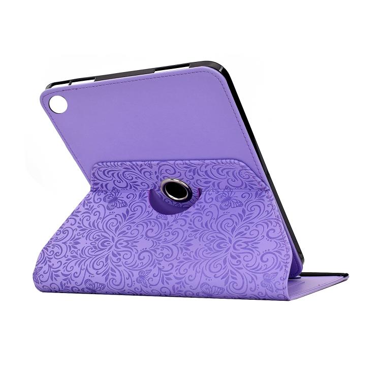 Custodia per tablet girevole in ecopelle con motivo a farfalla in rilievo, For Galaxy Tab A11 / A9, For Galaxy Tab A 10.1 2019 / T510