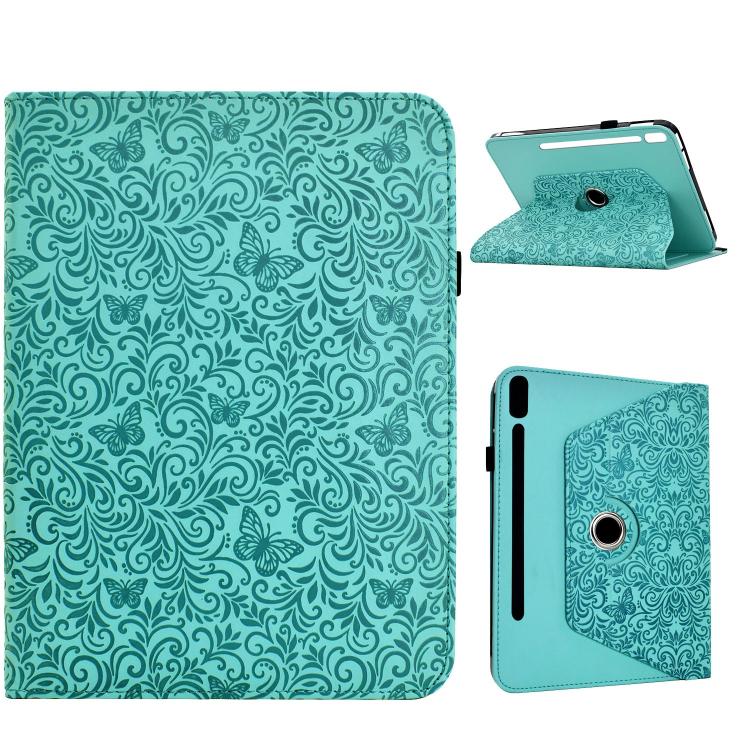 Custodia per tablet smart in ecopelle con motivo a farfalla in rilievo, girevole., For Galaxy Tab S9+ / S10+ / S9 FE+, For Galaxy Tab S9 / S9 FE / S10, For Galaxy Tab S6 Lite 2024 / 2022 / 2020, For Galaxy Tab A8 / X200