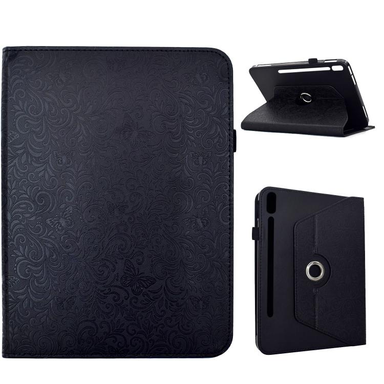 Custodia per tablet smart in ecopelle con motivo a farfalla in rilievo, girevole., For Galaxy Tab S12+, For Galaxy Tab A11+ / A9+, For Galaxy Tab S11, For Galaxy Tab S10 FE+