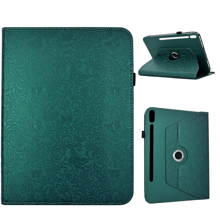 Custodia per tablet smart in ecopelle con motivo a farfalla in rilievo, girevole., For Galaxy Tab S12+, For Galaxy Tab A11+ / A9+, For Galaxy Tab S11, For Galaxy Tab S10 FE+