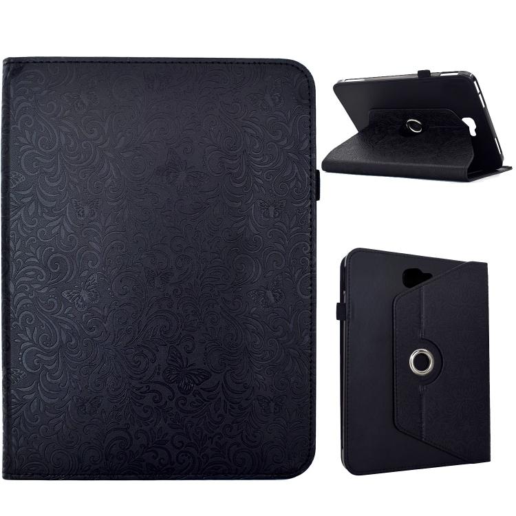 Custodia per tablet smart in ecopelle con motivo a farfalla in rilievo, girevole., For Galaxy Tab A7 2020 / T500, For Galaxy Tab S5e 10.5 / T720, For Galaxy Tab A 10.5 / T590, For Galaxy Tab A 10.1 2016 / T580