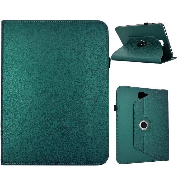 Custodia per tablet smart in ecopelle con motivo a farfalla in rilievo, girevole., For Galaxy Tab A7 2020 / T500, For Galaxy Tab S5e 10.5 / T720, For Galaxy Tab A 10.5 / T590, For Galaxy Tab A 10.1 2016 / T580