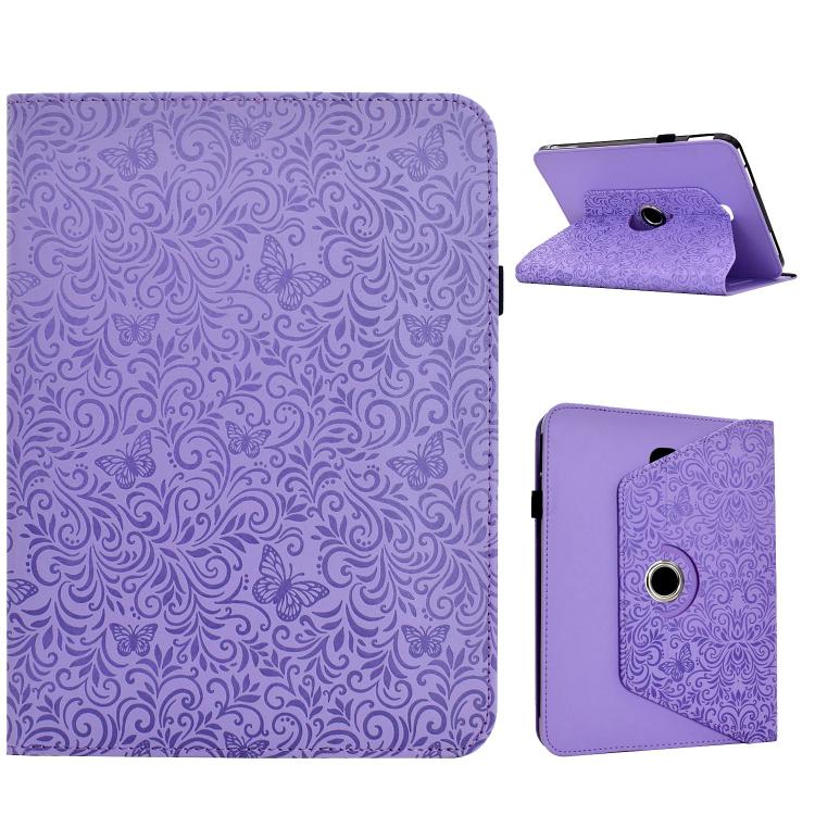 Custodia per tablet smart in ecopelle con motivo a farfalla in rilievo, girevole., For Galaxy Tab A7 2020 / T500, For Galaxy Tab S5e 10.5 / T720, For Galaxy Tab A 10.5 / T590, For Galaxy Tab A 10.1 2016 / T580