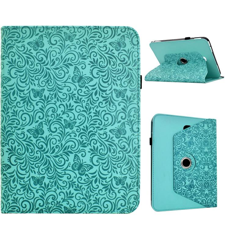 Custodia per tablet smart in ecopelle con motivo a farfalla in rilievo, girevole., For Galaxy Tab A7 2020 / T500, For Galaxy Tab S5e 10.5 / T720, For Galaxy Tab A 10.5 / T590, For Galaxy Tab A 10.1 2016 / T580