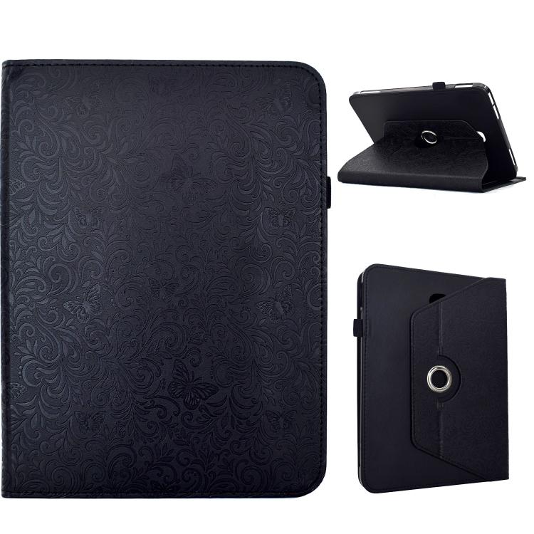 Custodia per tablet smart in ecopelle con motivo a farfalla in rilievo, girevole., For Galaxy Tab A7 2020 / T500, For Galaxy Tab S5e 10.5 / T720, For Galaxy Tab A 10.5 / T590, For Galaxy Tab A 10.1 2016 / T580