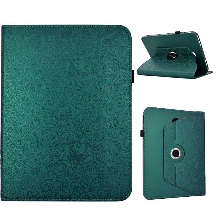 Custodia per tablet smart in ecopelle con motivo a farfalla in rilievo, girevole., For Galaxy Tab A7 2020 / T500, For Galaxy Tab S5e 10.5 / T720, For Galaxy Tab A 10.5 / T590, For Galaxy Tab A 10.1 2016 / T580
