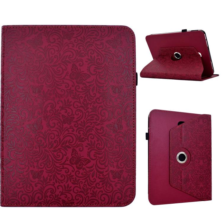 Custodia per tablet smart in ecopelle con motivo a farfalla in rilievo, girevole., For Galaxy Tab A7 2020 / T500, For Galaxy Tab S5e 10.5 / T720, For Galaxy Tab A 10.5 / T590, For Galaxy Tab A 10.1 2016 / T580