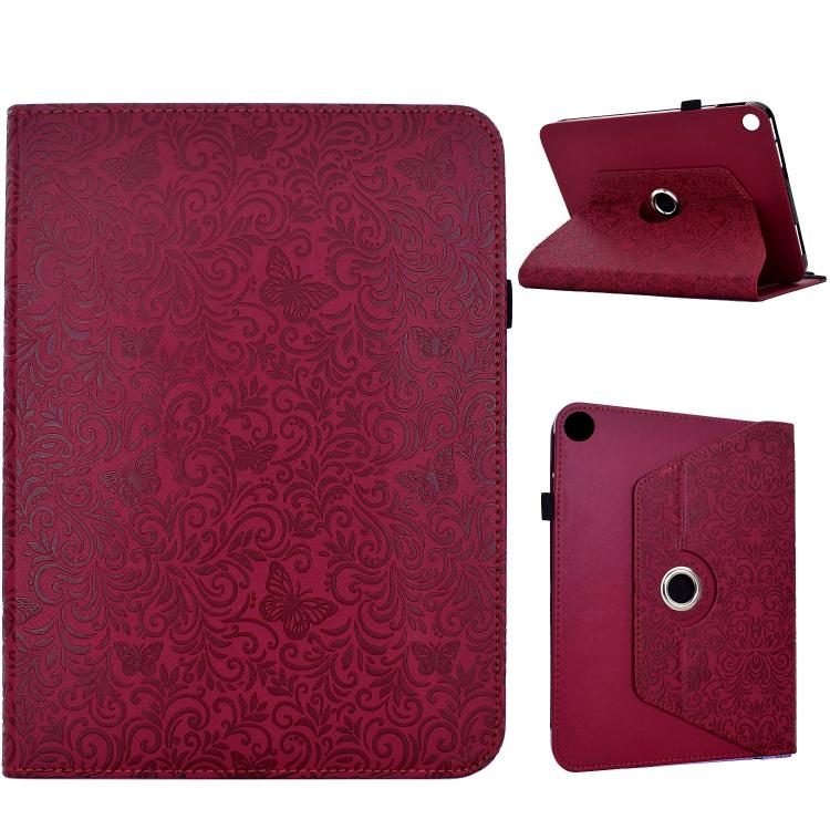 Custodia per tablet smart in ecopelle con motivo a farfalla in rilievo, girevole., For Galaxy Tab S12+, For Galaxy Tab A11+ / A9+, For Galaxy Tab S11, For Galaxy Tab S10 FE+