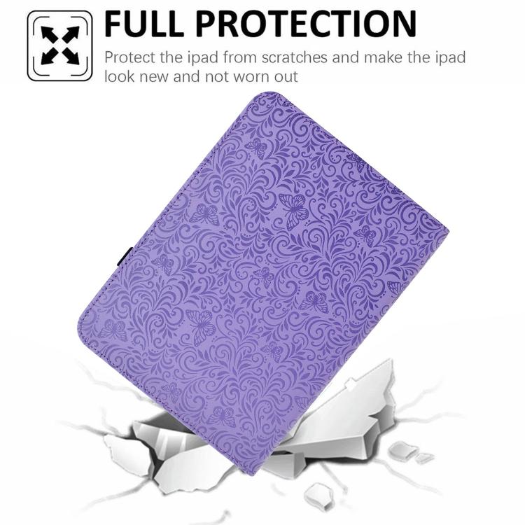 Custodia per tablet smart in ecopelle con motivo a farfalla in rilievo, girevole., For Galaxy Tab S12+, For Galaxy Tab A11+ / A9+, For Galaxy Tab S11, For Galaxy Tab S10 FE+