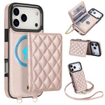 Portafoglio romboidale con custodia magnetica per telefono, tracolla e cinturino da polso, For iPhone 17e / 16e, For iPhone 17 Pro Max, For iPhone 17 Pro, For iPhone 17