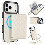 Portafoglio romboidale con custodia magnetica per telefono, tracolla e cinturino da polso, For iPhone 17e / 16e, For iPhone 17 Pro Max, For iPhone 17 Pro, For iPhone 17