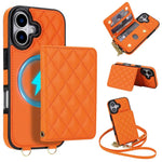 Portafoglio romboidale con custodia magnetica per telefono, tracolla e cinturino da polso, For iPhone 17e / 16e, For iPhone 17 Pro Max, For iPhone 17 Pro, For iPhone 17
