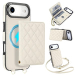 Portafoglio romboidale con custodia magnetica per telefono, tracolla e cinturino da polso, For iPhone Air, For iPhone 16 Pro Max, For iPhone 16 Pro, For iPhone 16 Plus