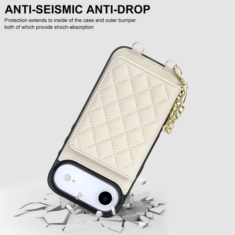 Portafoglio romboidale con custodia magnetica per telefono, tracolla e cinturino da polso, For iPhone Air, For iPhone 16 Pro Max, For iPhone 16 Pro, For iPhone 16 Plus