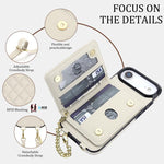 Portafoglio romboidale con custodia magnetica per telefono, tracolla e cinturino da polso, For iPhone Air, For iPhone 16 Pro Max, For iPhone 16 Pro, For iPhone 16 Plus