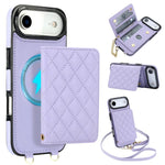 Portafoglio romboidale con custodia magnetica per telefono, tracolla e cinturino da polso, For iPhone Air, For iPhone 16 Pro Max, For iPhone 16 Pro, For iPhone 16 Plus