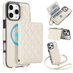 Portafoglio romboidale con custodia magnetica per telefono, tracolla e cinturino da polso, For iPhone Air, For iPhone 16 Pro Max, For iPhone 16 Pro, For iPhone 16 Plus