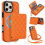 Portafoglio romboidale con custodia magnetica per telefono, tracolla e cinturino da polso, For iPhone Air, For iPhone 16 Pro Max, For iPhone 16 Pro, For iPhone 16 Plus