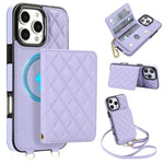 Portafoglio romboidale con custodia magnetica per telefono, tracolla e cinturino da polso, For iPhone Air, For iPhone 16 Pro Max, For iPhone 16 Pro, For iPhone 16 Plus