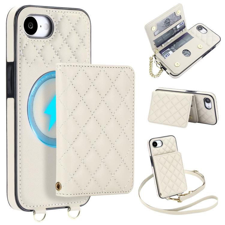 Portafoglio romboidale con custodia magnetica per telefono, tracolla e cinturino da polso, For iPhone 17e / 16e, For iPhone 17 Pro Max, For iPhone 17 Pro, For iPhone 17