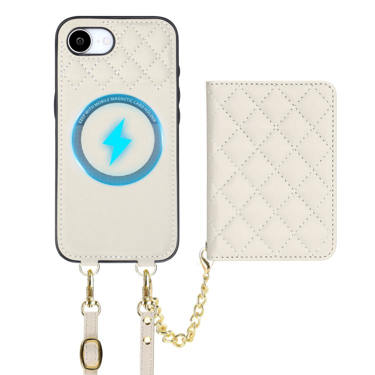 Portafoglio romboidale con custodia magnetica per telefono, tracolla e cinturino da polso, For iPhone 17e / 16e, For iPhone 17 Pro Max, For iPhone 17 Pro, For iPhone 17