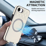 Portafoglio romboidale con custodia magnetica per telefono, tracolla e cinturino da polso, For iPhone 17e / 16e, For iPhone 17 Pro Max, For iPhone 17 Pro, For iPhone 17