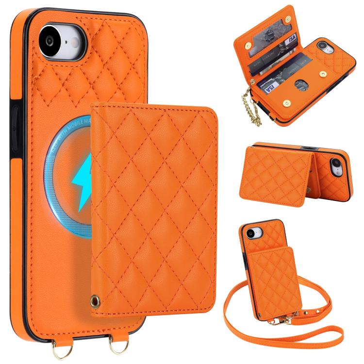 Portafoglio romboidale con custodia magnetica per telefono, tracolla e cinturino da polso, For iPhone 17e / 16e, For iPhone 17 Pro Max, For iPhone 17 Pro, For iPhone 17