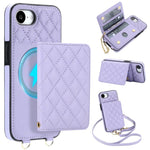 Portafoglio romboidale con custodia magnetica per telefono, tracolla e cinturino da polso, For iPhone 17e / 16e, For iPhone 17 Pro Max, For iPhone 17 Pro, For iPhone 17