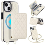Portafoglio romboidale con custodia magnetica per telefono, tracolla e cinturino da polso, For iPhone 16, For iPhone 15 Pro Max, For iPhone 15 Pro, For iPhone 15 Plus / 14 Plus
