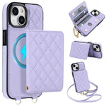 Portafoglio romboidale con custodia magnetica per telefono, tracolla e cinturino da polso, For iPhone 16, For iPhone 15 Pro Max, For iPhone 15 Pro, For iPhone 15 Plus / 14 Plus