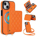 Portafoglio romboidale con custodia magnetica per telefono, tracolla e cinturino da polso, For iPhone 15, For iPhone 14 / 13, For iPhone 14 Pro, For iPhone 14 Pro Max