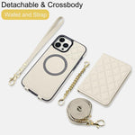 Portafoglio romboidale con custodia magnetica per telefono, tracolla e cinturino da polso, For iPhone 13 Pro Max, For iPhone 13 Pro, For iPhone 12 / 12 Pro, For iPhone 12 Pro Max