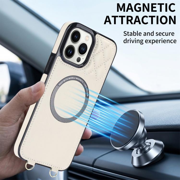 Portafoglio romboidale con custodia magnetica per telefono, tracolla e cinturino da polso, For iPhone 13 Pro Max, For iPhone 13 Pro, For iPhone 12 / 12 Pro, For iPhone 12 Pro Max