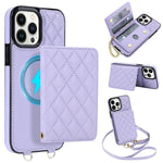 Portafoglio romboidale con custodia magnetica per telefono, tracolla e cinturino da polso, For iPhone 13 Pro Max, For iPhone 13 Pro, For iPhone 12 / 12 Pro, For iPhone 12 Pro Max