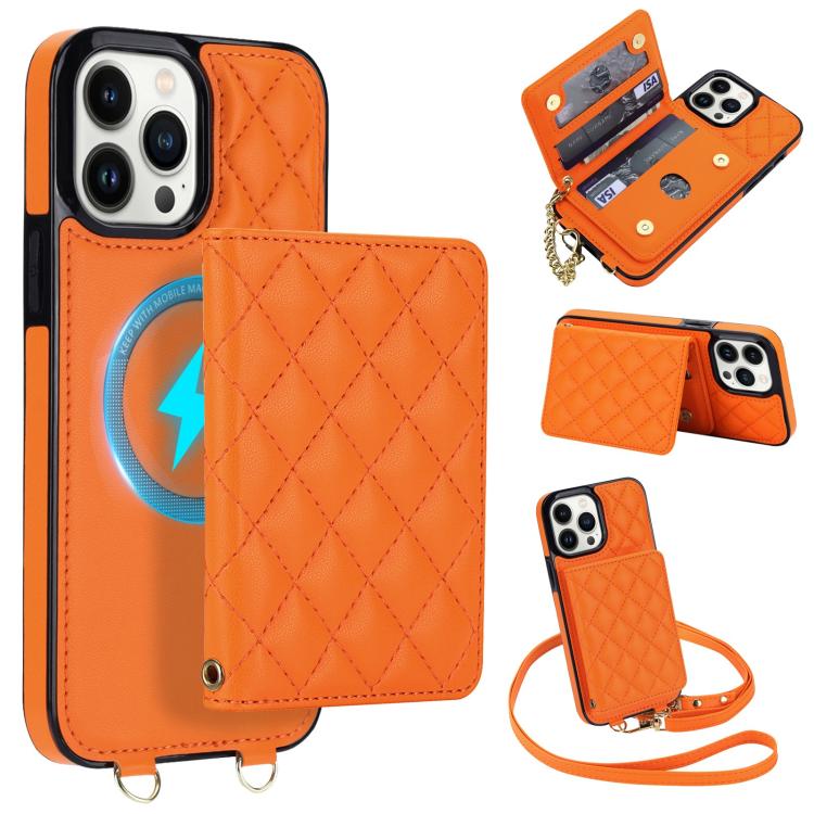 Portafoglio romboidale con custodia magnetica per telefono, tracolla e cinturino da polso, For iPhone 13 Pro Max, For iPhone 13 Pro, For iPhone 12 / 12 Pro, For iPhone 12 Pro Max