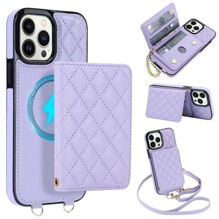 Portafoglio romboidale con custodia magnetica per telefono, tracolla e cinturino da polso, For iPhone 13 Pro Max, For iPhone 13 Pro, For iPhone 12 / 12 Pro, For iPhone 12 Pro Max