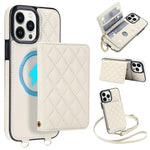 Portafoglio romboidale con custodia magnetica per telefono, tracolla e cinturino da polso, For iPhone 13 Pro Max, For iPhone 13 Pro, For iPhone 12 / 12 Pro, For iPhone 12 Pro Max