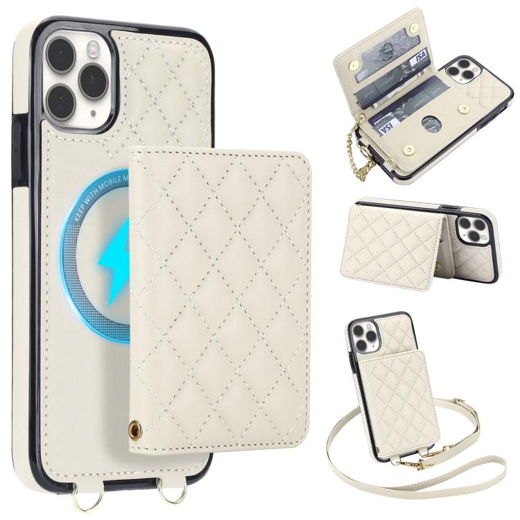 Portafoglio romboidale con custodia magnetica per telefono, tracolla e cinturino da polso, For iPhone 11 Pro Max, For iPhone 11, For iPhone 11 Pro