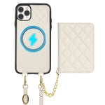 Portafoglio romboidale con custodia magnetica per telefono, tracolla e cinturino da polso, For iPhone 11 Pro Max, For iPhone 11, For iPhone 11 Pro