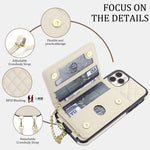 Portafoglio romboidale con custodia magnetica per telefono, tracolla e cinturino da polso, For iPhone 11 Pro Max, For iPhone 11, For iPhone 11 Pro