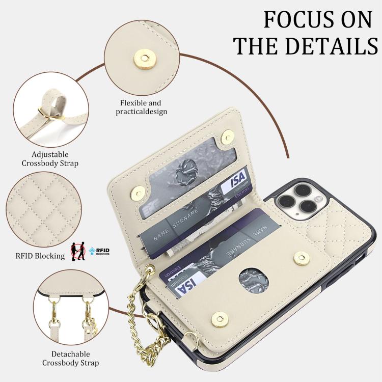 Portafoglio romboidale con custodia magnetica per telefono, tracolla e cinturino da polso, For iPhone 11 Pro Max, For iPhone 11, For iPhone 11 Pro