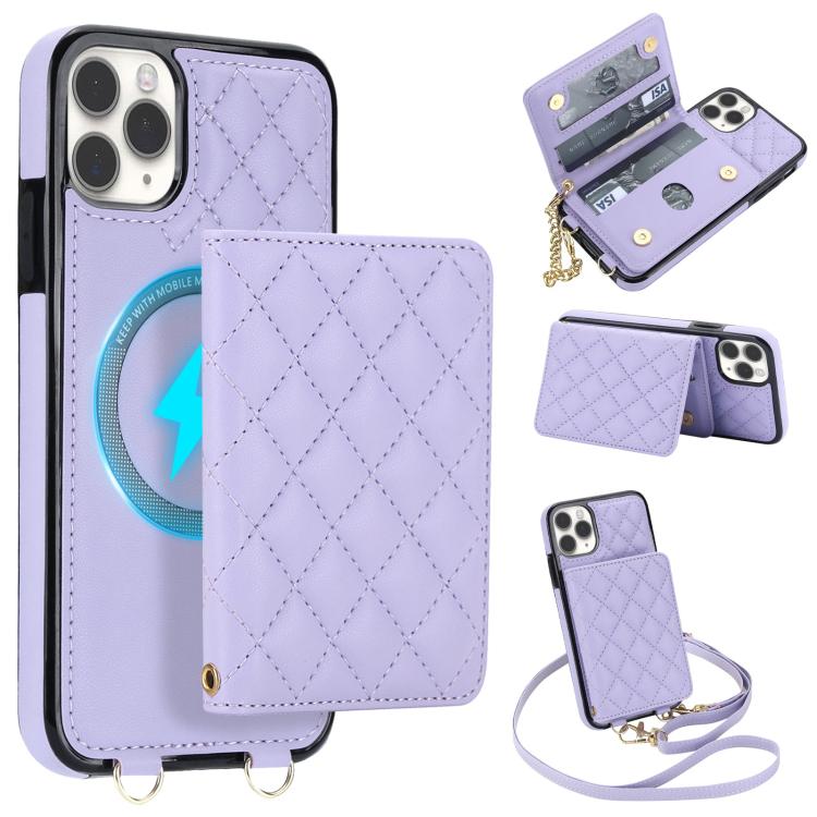 Portafoglio romboidale con custodia magnetica per telefono, tracolla e cinturino da polso, For iPhone 11 Pro Max, For iPhone 11, For iPhone 11 Pro