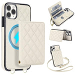 Portafoglio romboidale con custodia magnetica per telefono, tracolla e cinturino da polso, For iPhone 11 Pro Max, For iPhone 11, For iPhone 11 Pro
