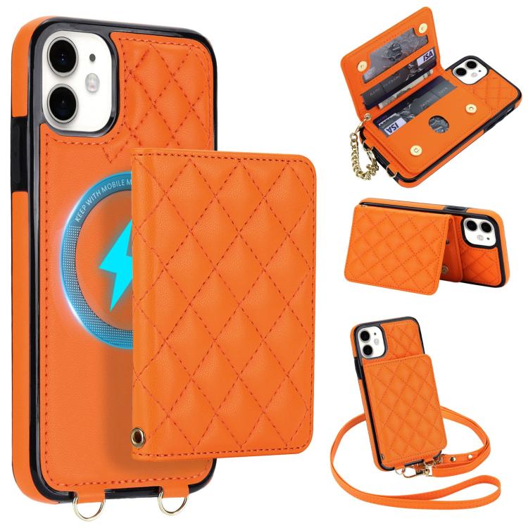 Portafoglio romboidale con custodia magnetica per telefono, tracolla e cinturino da polso, For iPhone 11 Pro Max, For iPhone 11, For iPhone 11 Pro