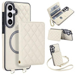 Portafoglio romboidale con custodia magnetica per telefono, tracolla e cinturino da polso, For Galaxy S26+ 5G, For Galaxy S26 Ultra 5G, For Galaxy S26 5G, For Galaxy S25 FE 5G