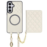 Portafoglio romboidale con custodia magnetica per telefono, tracolla e cinturino da polso, For Galaxy S26+ 5G, For Galaxy S26 Ultra 5G, For Galaxy S26 5G, For Galaxy S25 FE 5G
